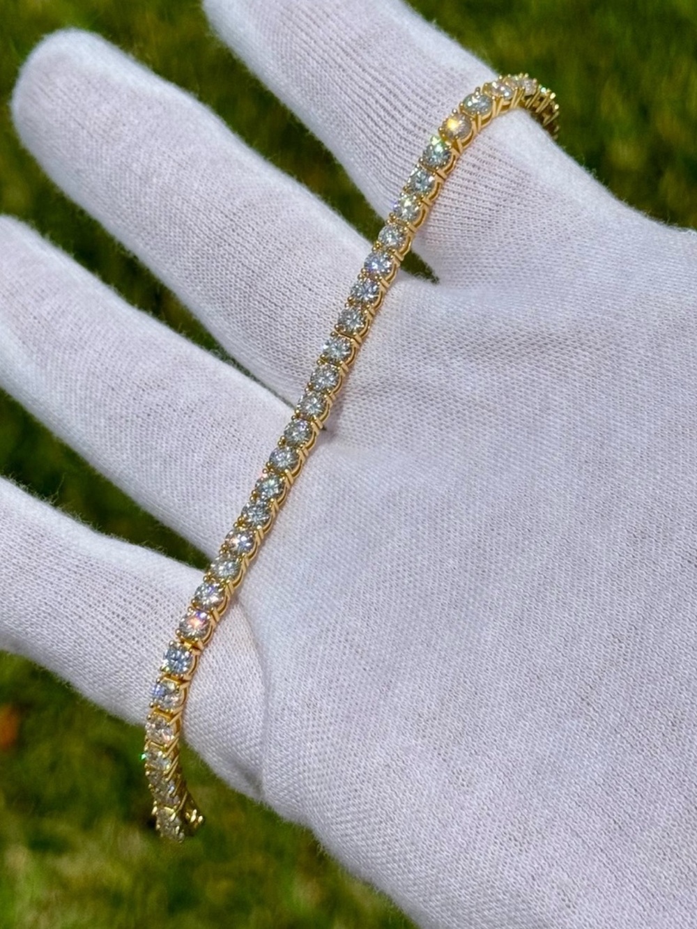18K Gold Plated, 11.7CTW Moissanite Tennis Bracelet